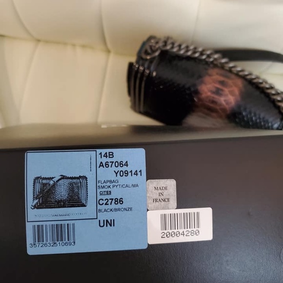 Authentic Chanel Python Medium Boy bag - Picture 7 of 7